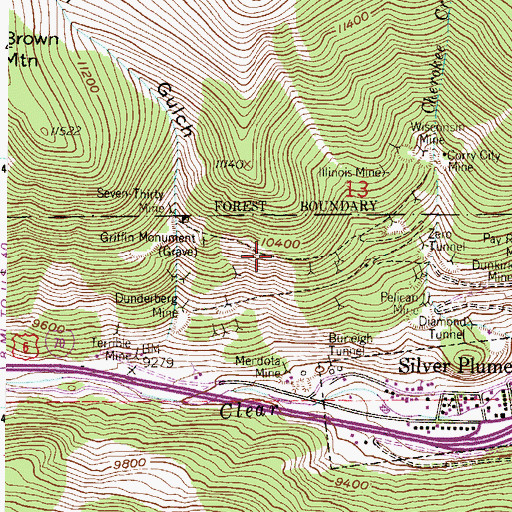 Topographic Map of Turpin Mine, CO