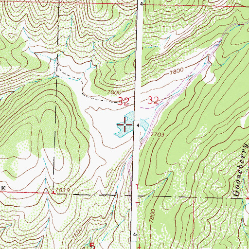 Topographic Map of Big Lick Reservoir, CO