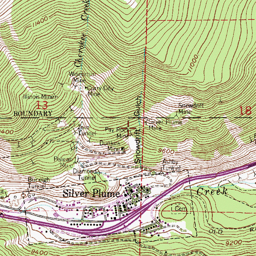 Topographic Map of Vulcan Mine, CO
