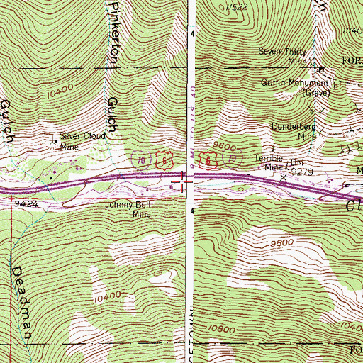 Topographic Map of West Terrible Mine, CO
