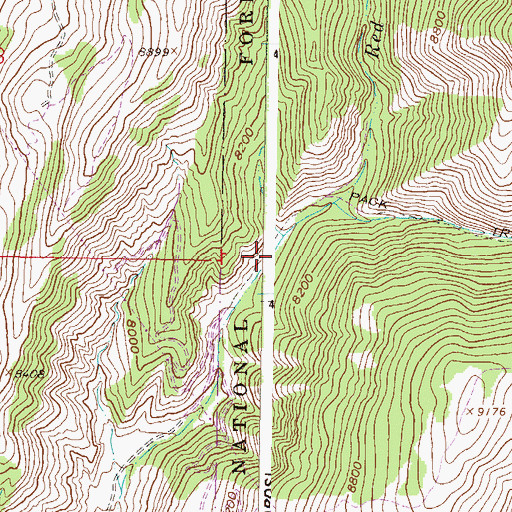 Topographic Map of Red Canyon Stock Driveway, CO