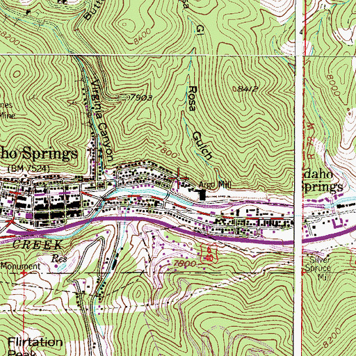 Topographic Map of Argo Mine, CO