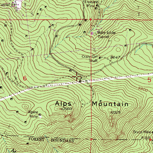 Topographic Map of Miller Tunnel Mine, CO