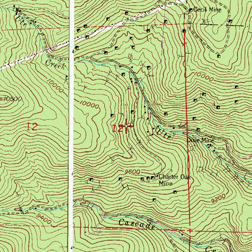 Topographic Map of Alexander Mine, CO