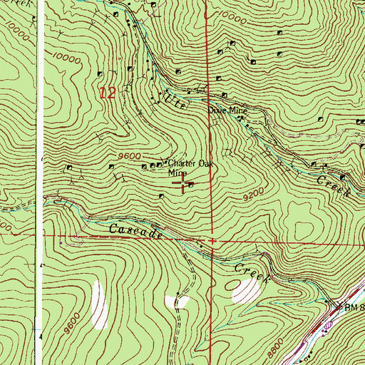 Topographic Map of American Boy Mine, CO