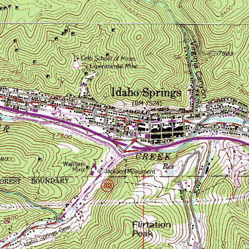 Topographic Map of Anna B Mine, CO