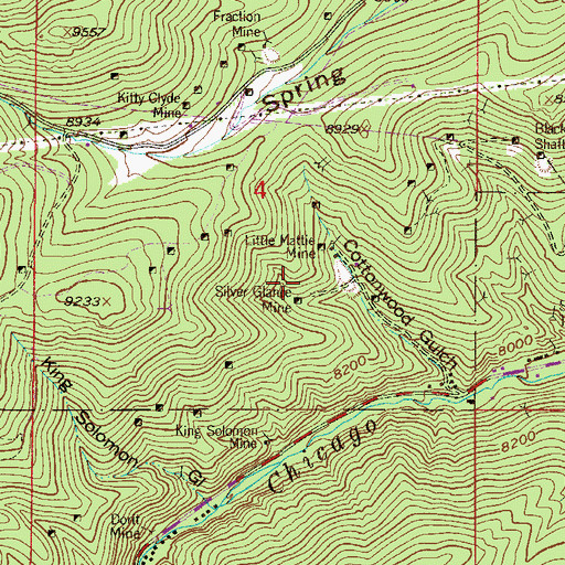 Topographic Map of Apex Shaft Mine, CO