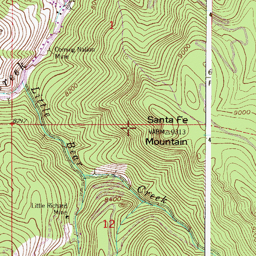 Topographic Map of Argentine Mine, CO