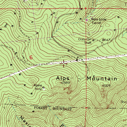 Topographic Map of Ariadne Mine, CO