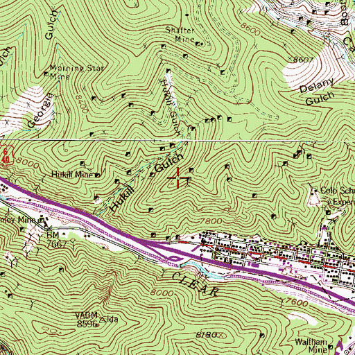 Topographic Map of Aurum Mine, CO