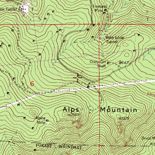 Topographic Map of Aztec Mine, CO