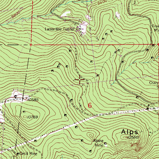 Topographic Map of Baltimore Mine, CO