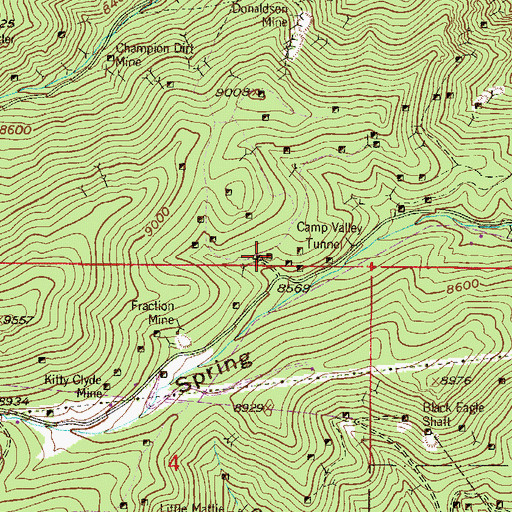 Topographic Map of Banty Mine, CO