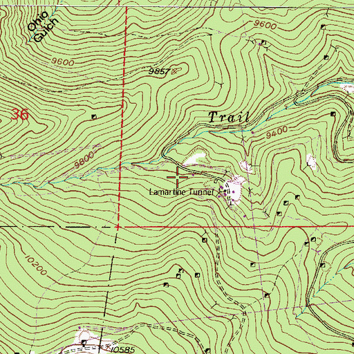 Topographic Map of Barbara Mine, CO