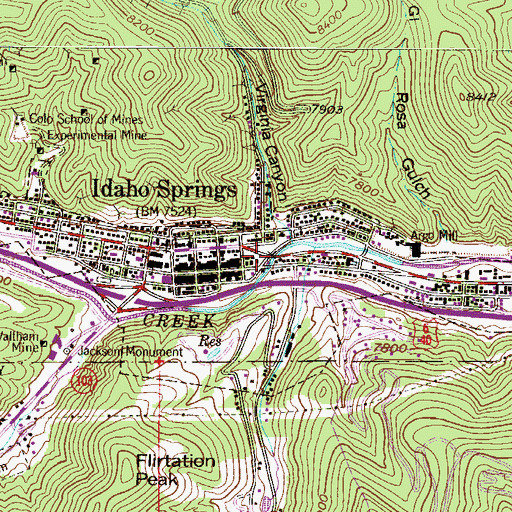 Topographic Map of Becky Sharp Mine, CO