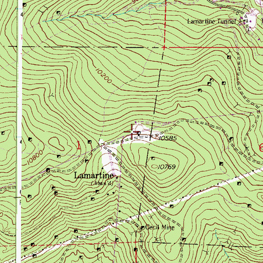 Topographic Map of Ben Harrison Mine, CO