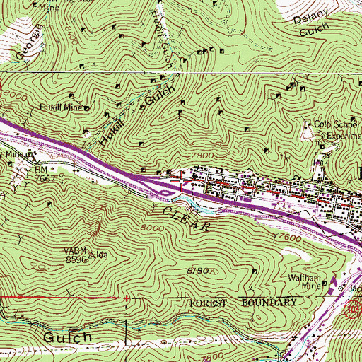 Topographic Map of Big Five Mine, CO