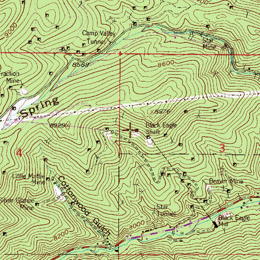 Topographic Map of Bismark Mine, CO