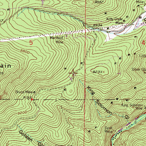 Topographic Map of Black Mine, CO