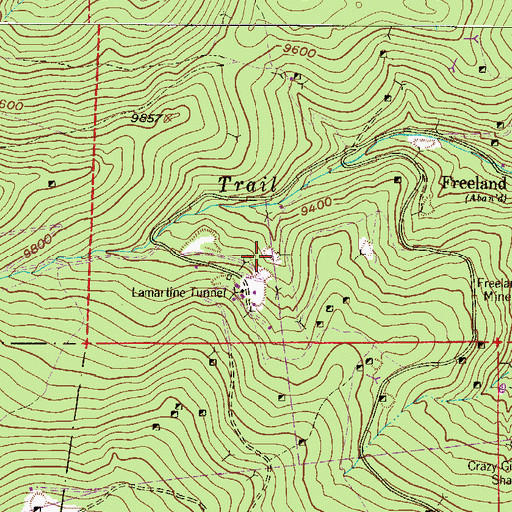 Topographic Map of Black Earth Shaft Mine, CO