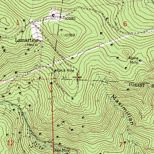 Topographic Map of Blackwood Mine, CO