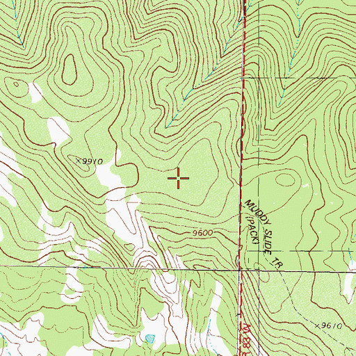 Topographic Map of Muddy Slide Trail, CO