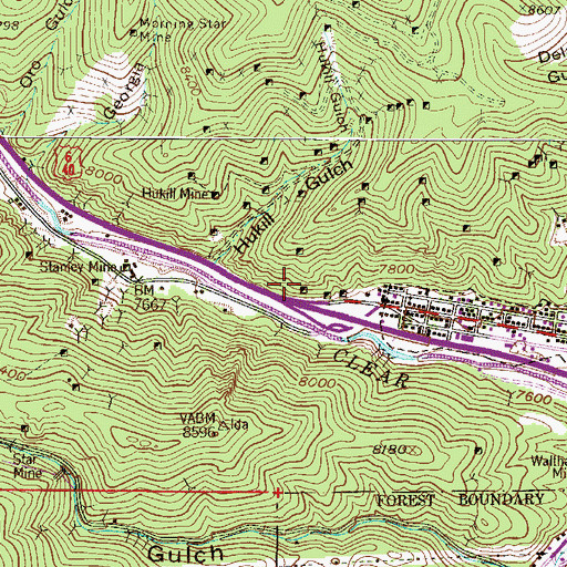 Topographic Map of Borealis Mine, CO