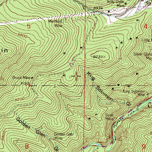 Topographic Map of Boston Mine, CO