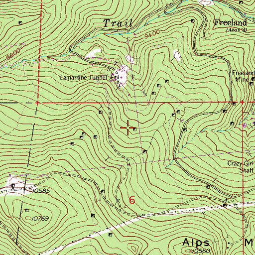 Topographic Map of Brownell Mine, CO