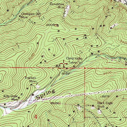 Topographic Map of Bulgine Mine, CO