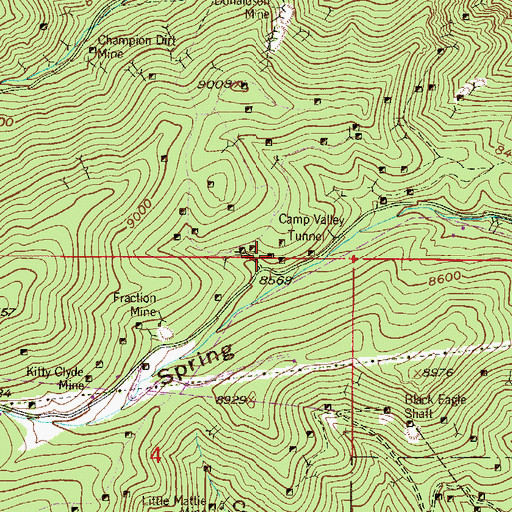 Topographic Map of Carlin Mine, CO