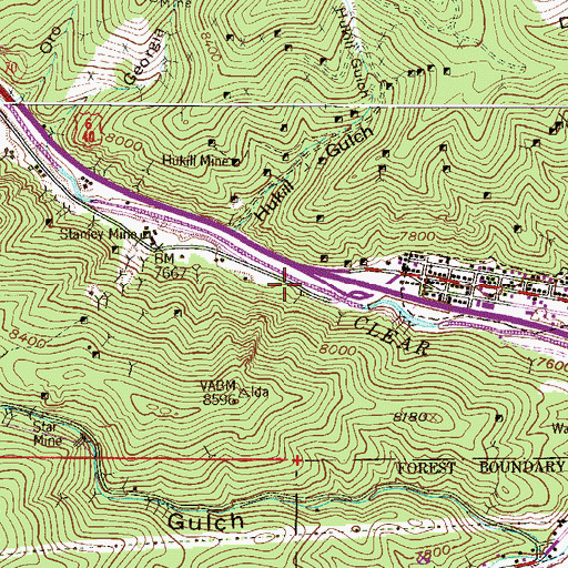 Topographic Map of Central Tunnel Mine, CO