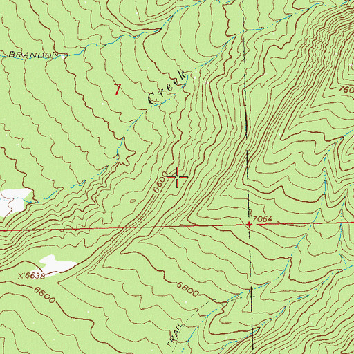 Topographic Map of Whitewater Basin Trail, CO