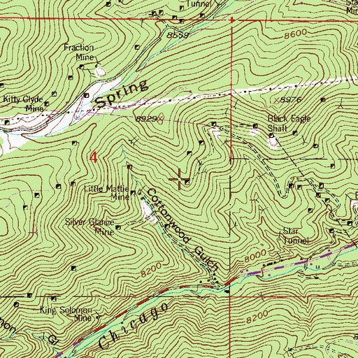 Topographic Map of Columbia Mine, CO
