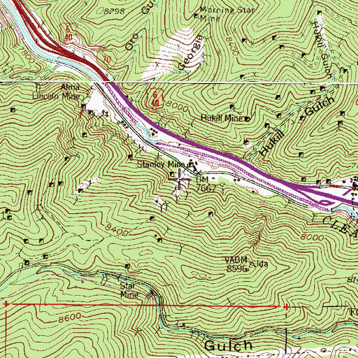 Topographic Map of Columbine Mine, CO