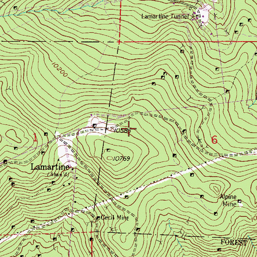 Topographic Map of Crown Shaft Mine, CO