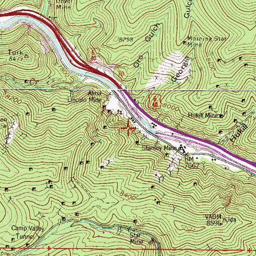 Topographic Map of Donna Juanita Mine, CO
