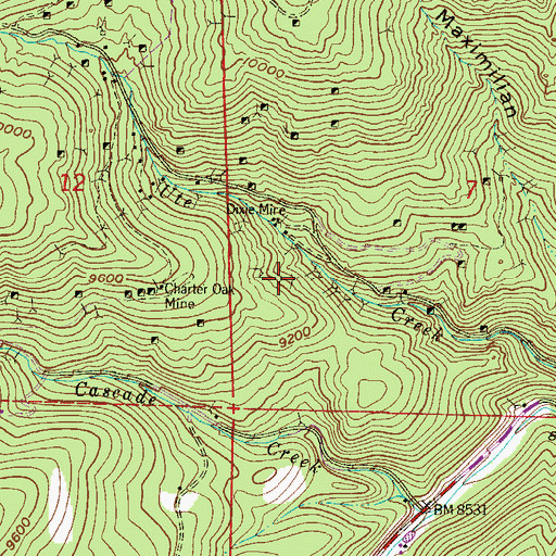 Topographic Map of Ella McKenney Mine, CO