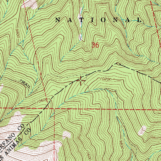Topographic Map of Wahatoya Trail, CO