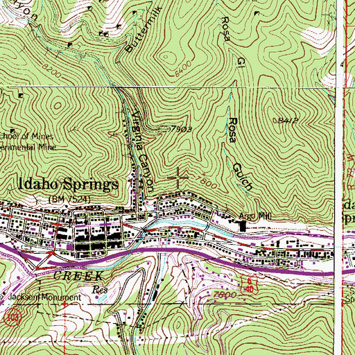 Topographic Map of Franks Mine, CO