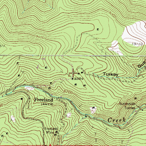 Topographic Map of Giant Warrior Shaft Mine, CO