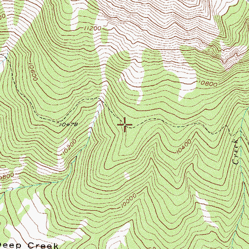 Topographic Map of Deep Creek Trail, CO