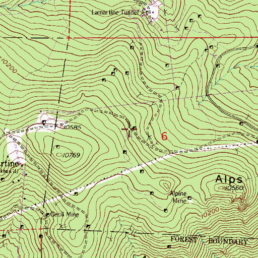 Topographic Map of Invincible Mine, CO