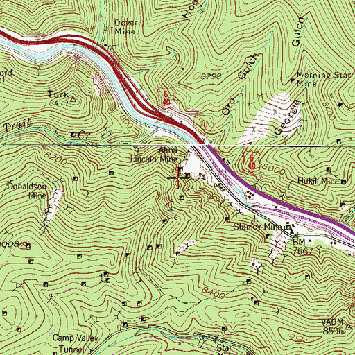 Topographic Map of Josephine Shaft Mine, CO