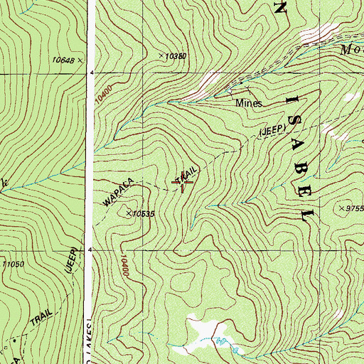 Topographic Map of Wapaca Trail, CO