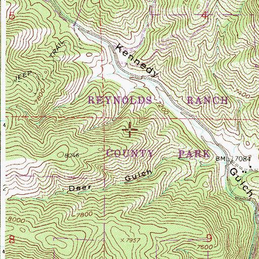 Topographic Map of Reynolds Ranch County Park, CO