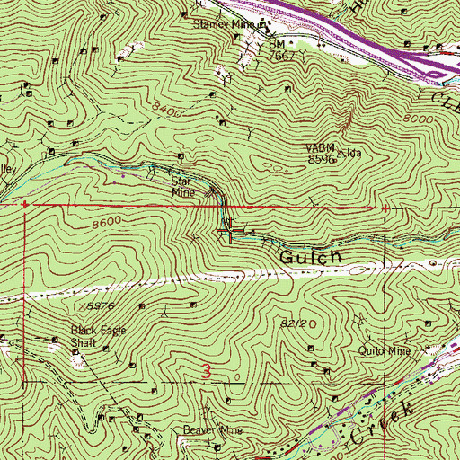 Topographic Map of Little Cub Mine, CO
