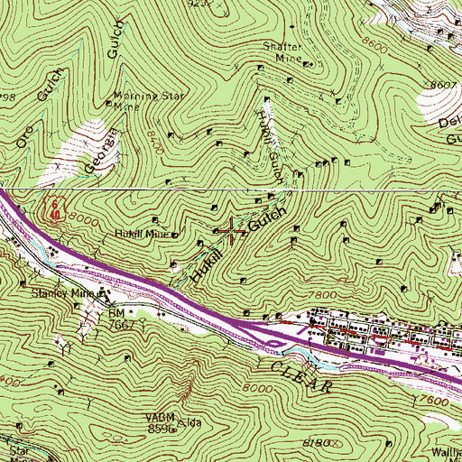 Topographic Map of Little Ella Mine, CO