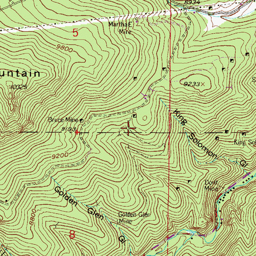 Topographic Map of Little Topsy Mine, CO