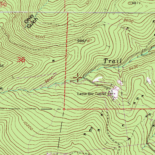 Topographic Map of London Tunnel West Mine, CO